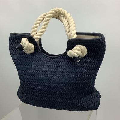 409 Talbots Navy Tote with Rope Handles & Hope Scarf
