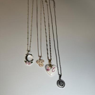 Letter "C" Necklaces, Earrings, Brooches Inc. 925 (B4-RG)