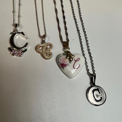 Letter "C" Necklaces, Earrings, Brooches Inc. 925 (B4-RG)