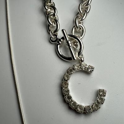 Letter "C" Necklaces, Earrings, Brooches Inc. 925 (B4-RG)