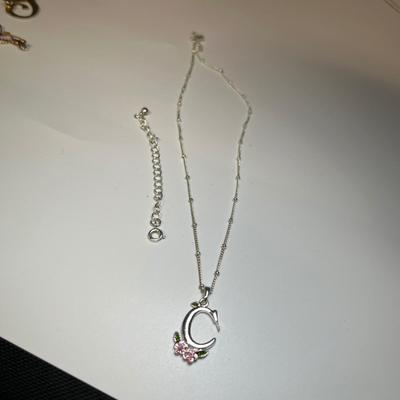 Letter "C" Necklaces, Earrings, Brooches Inc. 925 (B4-RG)