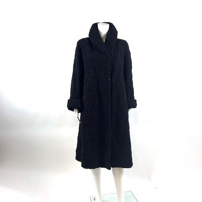 Lot 596 Vintage Black Velvet Opera Coat with Frog Knot Trim