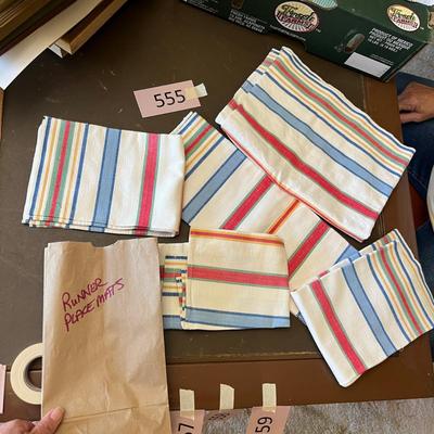 Vintage striped runners & placemats