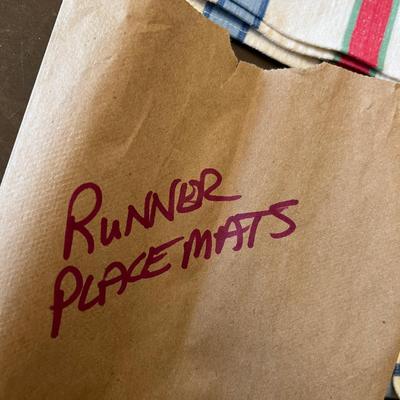 Vintage striped runners & placemats