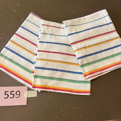 3 Striped Tea Towels
