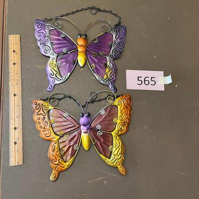 Plastic & Metal Butterfly window decor