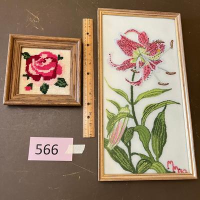 Crewel Floral Art work