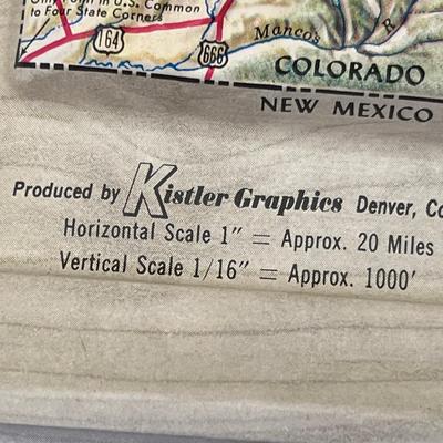 Vintage topographical map of Colorado