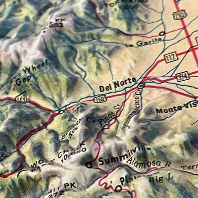 Vintage topographical map of Colorado