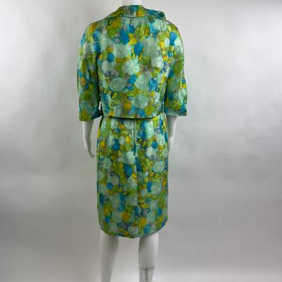 Lot 599 Vintage Silk Dress labeled Ardanti & Matching Jacket labeled DePinna
