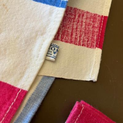 Lot of plaid tea towels