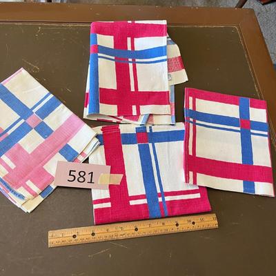 Lot of plaid tea towels