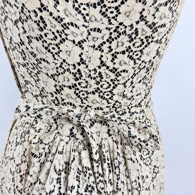 Lot 601  Vintage 1950â€™s Crochet Lace & Taffeta Dress