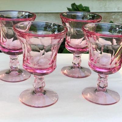Jamestown Pink set of 6 cordial glasses