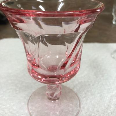 Jamestown Pink set of 6 cordial glasses