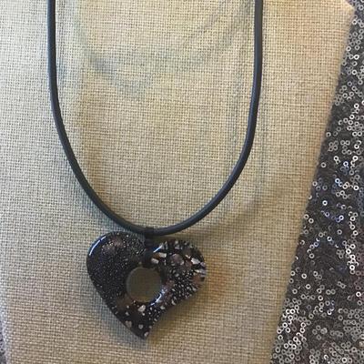 Large Glass Heart Necklace