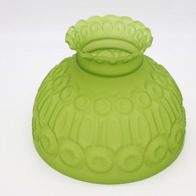 Beautiful Antique Green Glass Kerosene Shade