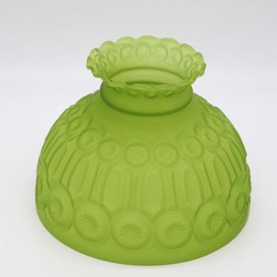 Beautiful Antique Green Glass Kerosene Shade