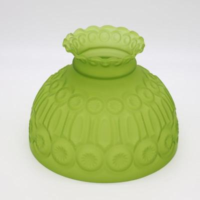 Beautiful Antique Green Glass Kerosene Shade
