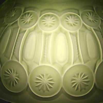 Beautiful Antique Green Glass Kerosene Shade