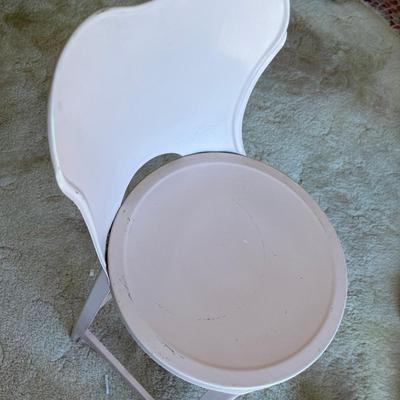 Vintage Pink metal stool