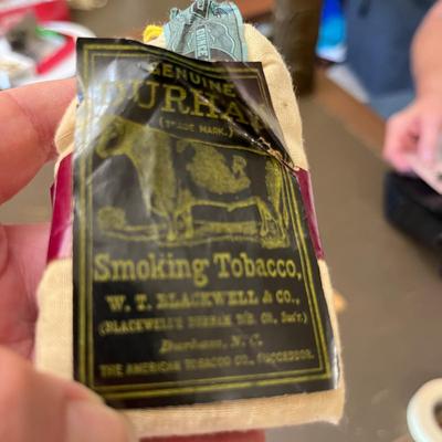 Vintage tobacco bag Bull Durham Sealed with tax stamp