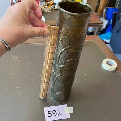 WW1 Trench Art US Navy 75mm Shell Casing Vase