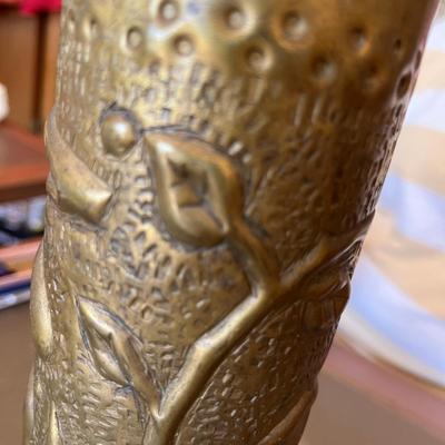 WW1 Trench Art US Navy 75mm Shell Casing Vase