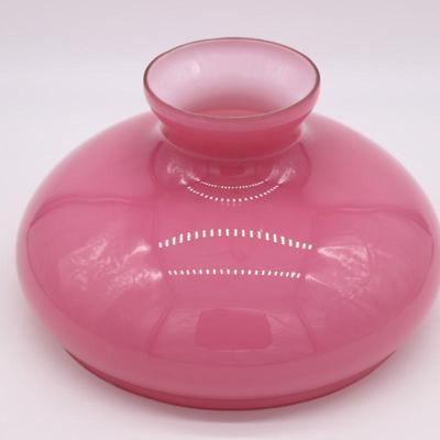 Pair of Pink Cased Tam O Shanter Glass Kerosene Lamp Shades