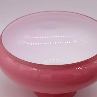 Pair of Pink Cased Tam O Shanter Glass Kerosene Lamp Shades