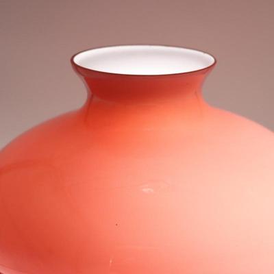 Pair of Pink Cased Tam O Shanter Glass Kerosene Lamp Shades