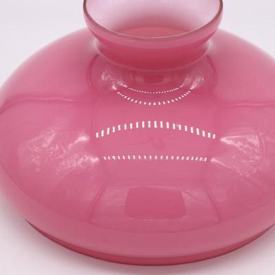 Pair of Pink Cased Tam O Shanter Glass Kerosene Lamp Shades