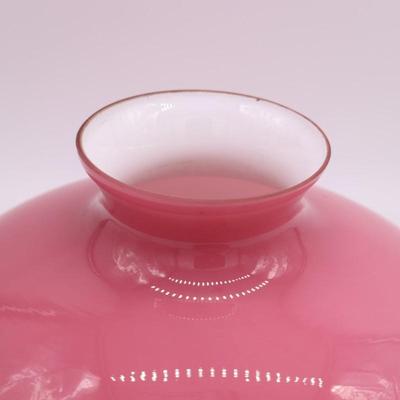 Pair of Pink Cased Tam O Shanter Glass Kerosene Lamp Shades
