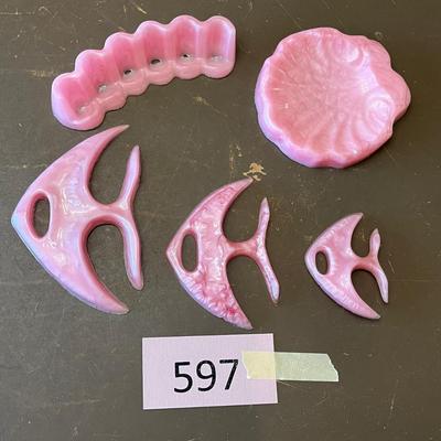 50s Pink Lucite Bathroom group