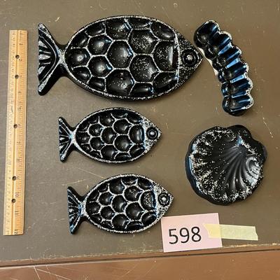 50s Black Lucite Bathroom Set