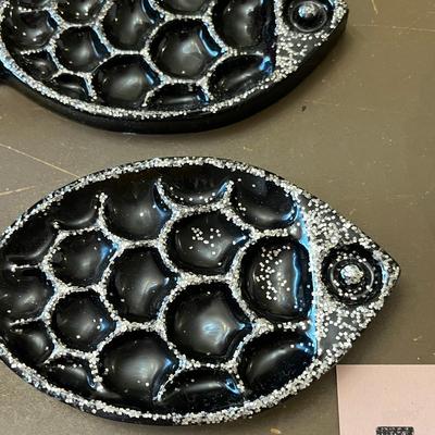 50s Black Lucite Bathroom Set