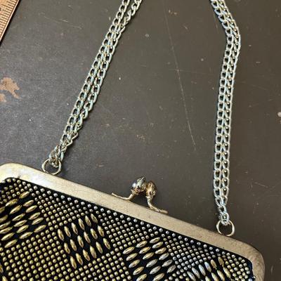 Black Beaded hand bag