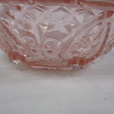 Pink Glass Lidded Candy Dish