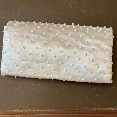 White Pearl beaded clutch