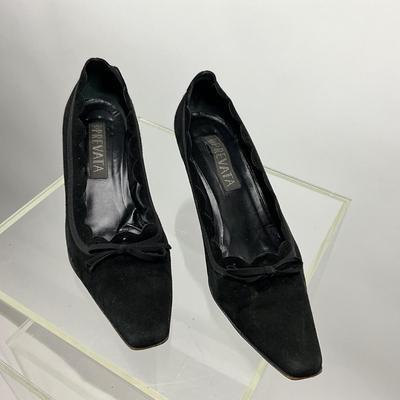 Lot 454 Prevata - Black Suede Heels Size 9