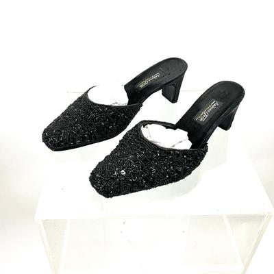 Lot 459 Andrea Jean for Colorwerks Beaded Black Mules ( Size 9 )