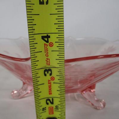 Pink Footed Etched Bowl