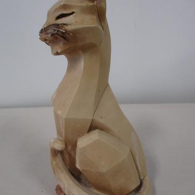 Cubist Siamese Cat Statue Vtg 1961 Universal Statuary Corp