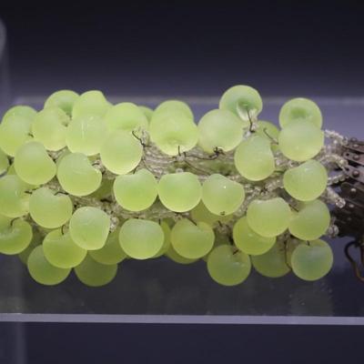 Lot of 4 Antique Green Glass Grape Beads Bulb Covers Attributed to Czechoslovakia