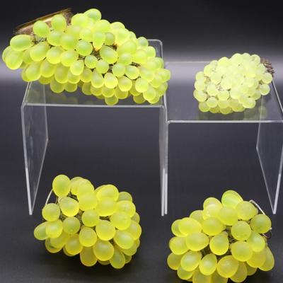 Lot of 4 Antique Green Glass Grape Beads Bulb Covers Attributed to Czechoslovakia