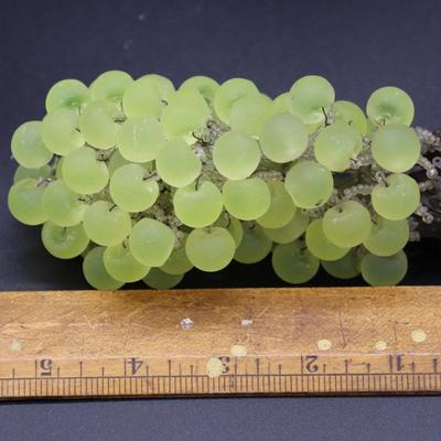 Lot of 4 Antique Green Glass Grape Beads Bulb Covers Attributed to Czechoslovakia