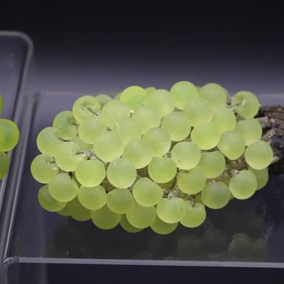 Lot of 4 Antique Green Glass Grape Beads Bulb Covers Attributed to Czechoslovakia