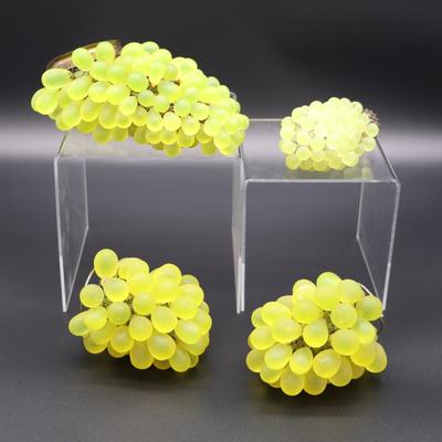Lot of 4 Antique Green Glass Grape Beads Bulb Covers Attributed to Czechoslovakia