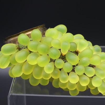 Lot of 4 Antique Green Glass Grape Beads Bulb Covers Attributed to Czechoslovakia