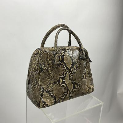 Lot 468 Stuart Weitzman, Snakeskin Mules ( Size 10 ) & Via Spiga Matching Handbag